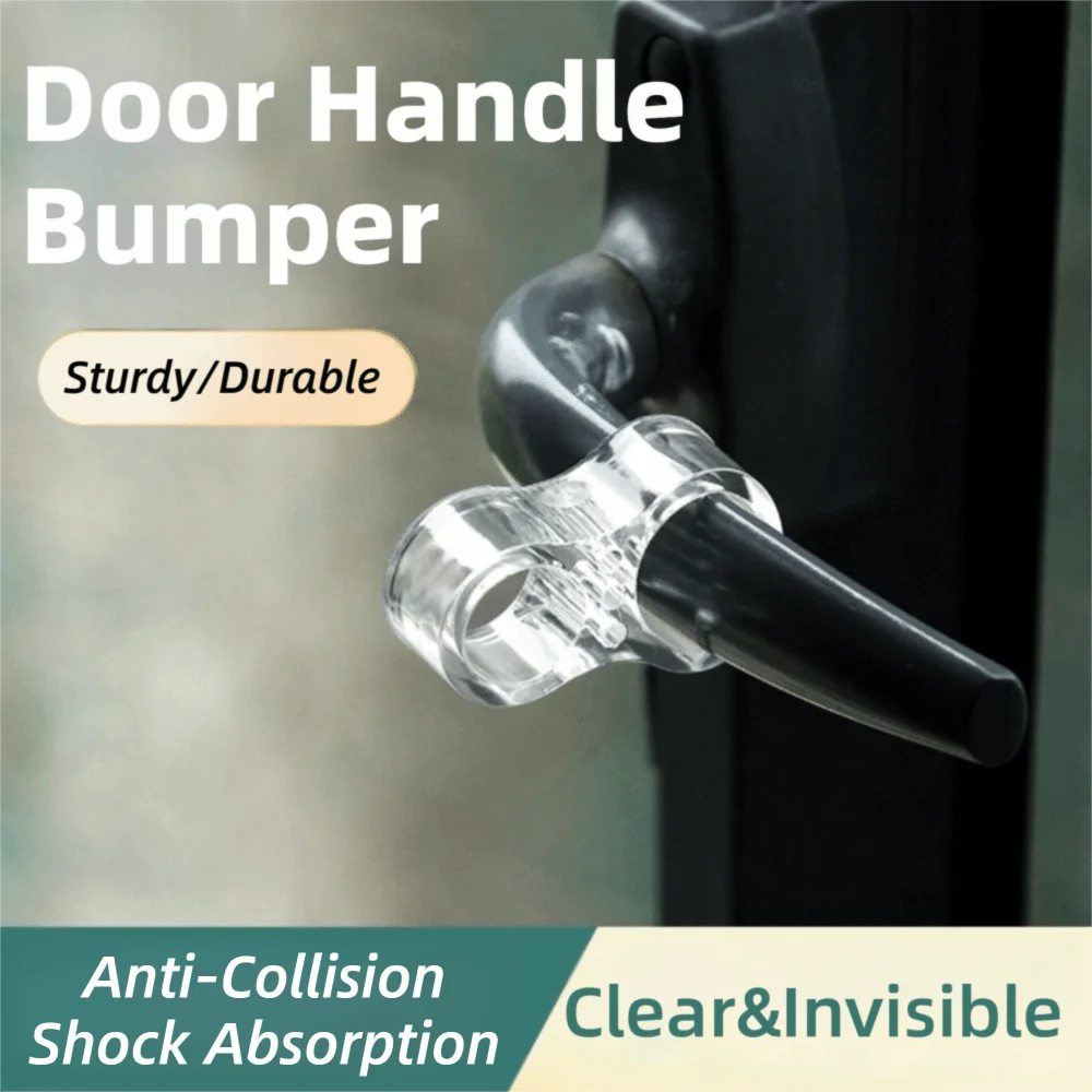 1pc Multi-Compartment PVC Door Handle Bumper Silicone Anti-collision Door Stopper No Drill Clear Door Bumper Ring Home Office