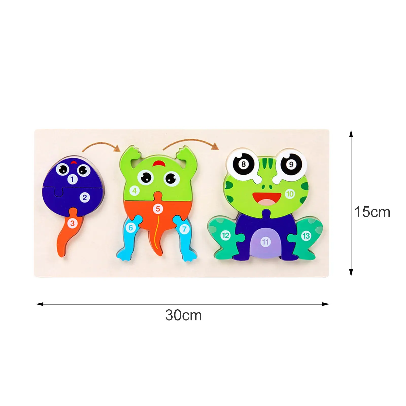 Wooden Animal Life Cycle Puzzle Animal Recognition Brain Development Motor Skill for Toddler Birthday Gift Early Educational Toy