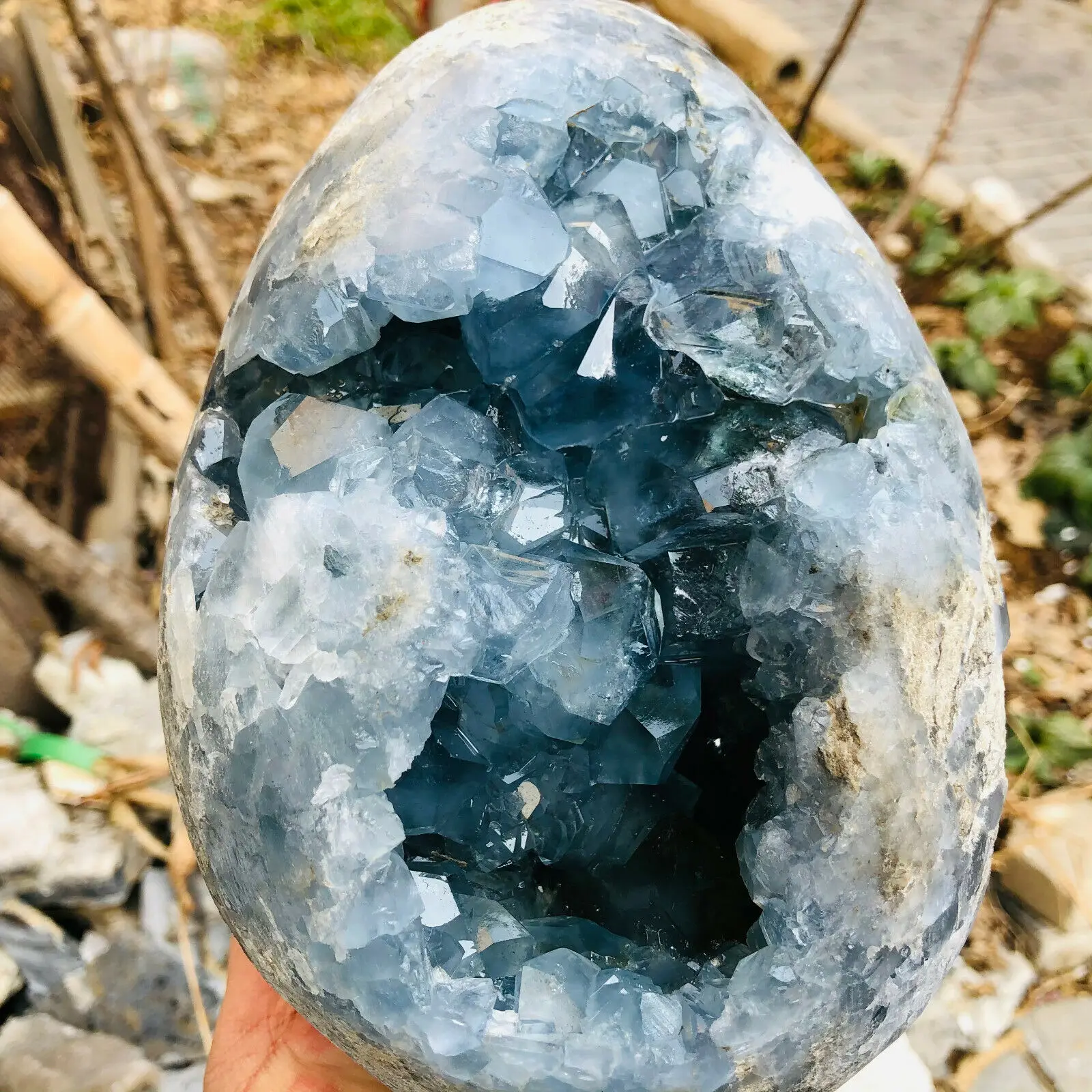 1PC Cristal Natural de Celestita de Madagascar, Drusa em Aglomerado, Geodo Azul Celeste, Amostra Mineral para Decoração de Casa