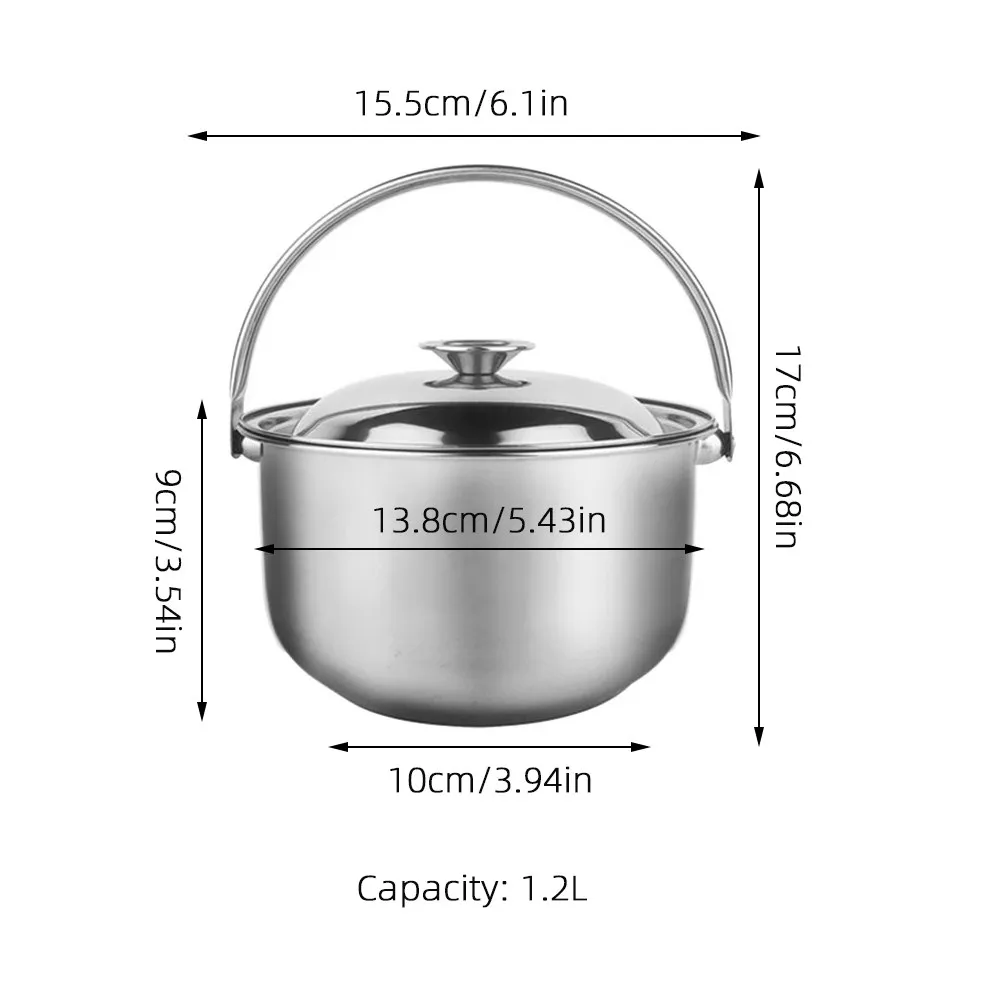 Stainless Steel Soup Pot Large Capacity Multipurpose Stock Pot for Stewing Ramen Broth Soup Cooking Prep Heat Resistant Anti