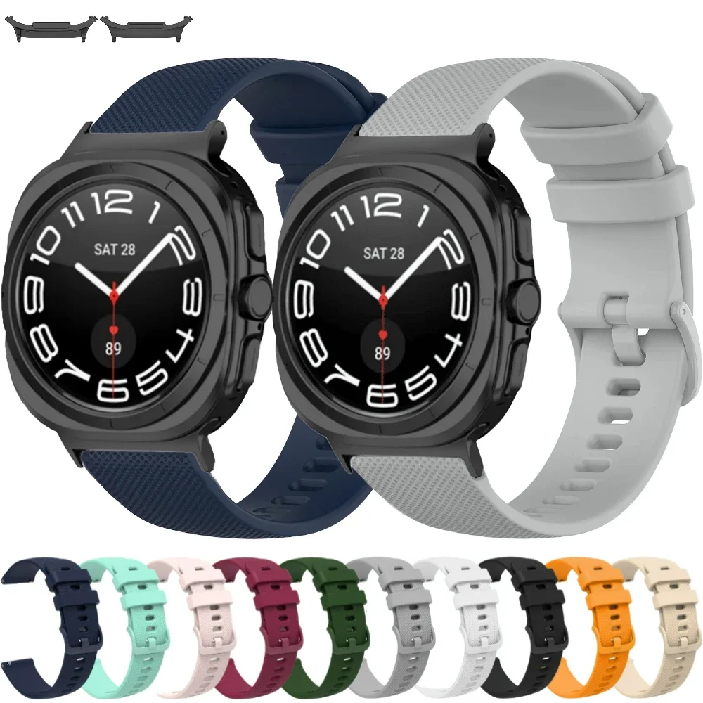Sport Silicone Band for Samsung Galaxy Watch 8-7 Ultra 47mm Smartwatch Bracelet for Samsung Galaxy Watch 8 Ultra 2025 47mm Strap