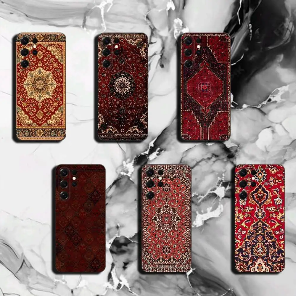 Hot Persian Carpet Floral Pattern Phone Case for Samsung Galaxy S26 Ultra S22 Plus S21 FE Cover S21 23 24 25 Ultra