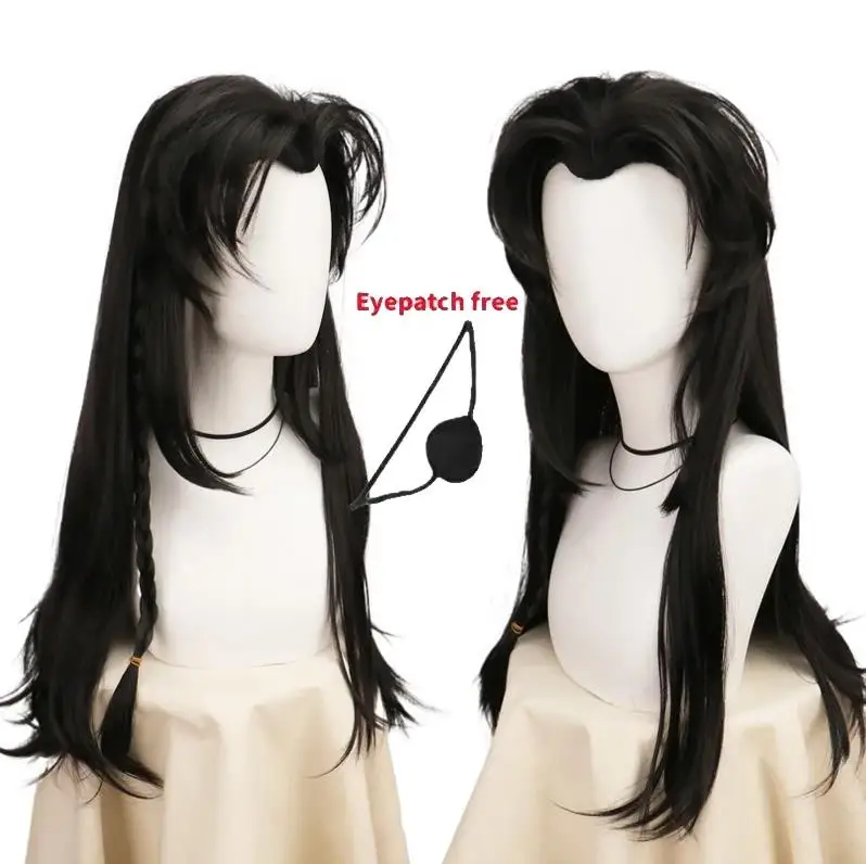 Tian Guan Ci Fu perruque Hua Cheng Xie Lian perruque ciel officiel bénédiction San Lang Cosplay noir résistant à la chaleur perruques de cheveux synthétiques