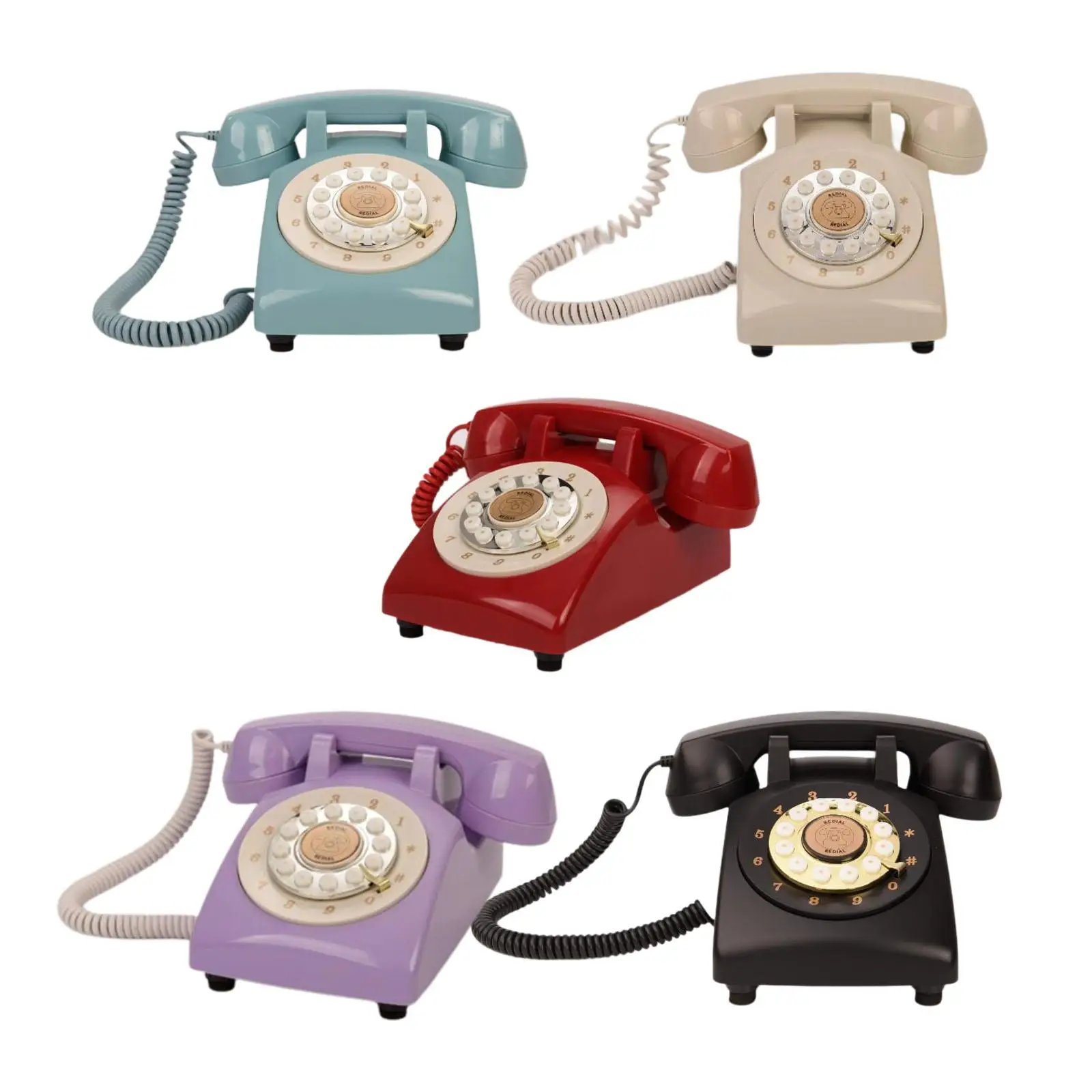 

Guestbook Phone Push Button Rotary Dial Decorative Retro Style Landline Phone for Confessions Home Baby Shower Engagement Party