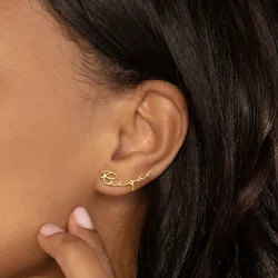 Boucles d'oreilles personnalisées avec nom, bijoux minimalistes faits à la main, cadeau parfait pour les mères et les dames, 03 vêtements personnalisés