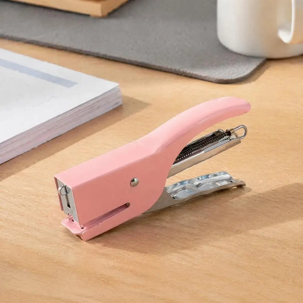Portable Stapler for Office Handheld Paper Binder Mini Handheld Stapler with Ergonomic Curved Design Compact Metal Desktop