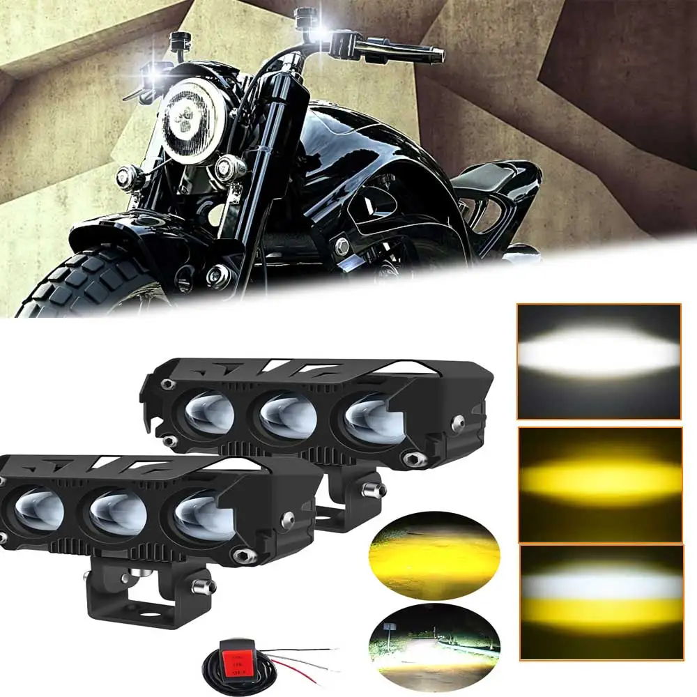 Auxiliary LED Headlight 12V 24V Fog Lights Lens Projector  Light Bulb Lighthouse High Beam for ATV Truck SUV UTV Accesspries