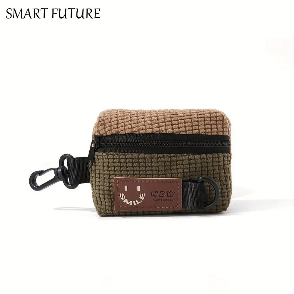 

Mini Corduroy Earphone Bag Corduroy Zipper Headphone Pouch Montage Personality Earphone Zipper Storage Bag Cosmetics Case