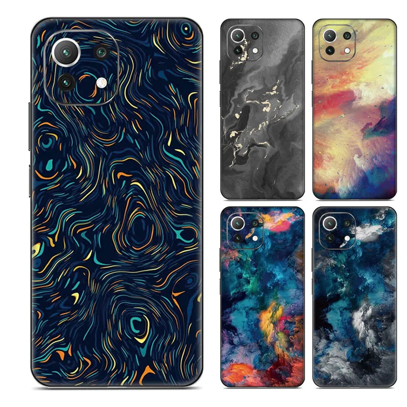 

Hot Colorful Decal Skin For Xiaomi MI 11 Lite 5G NE Ultra 12 Pro Back Film Cover Wrap 3M Protector Anti-scratch Durable Stickers