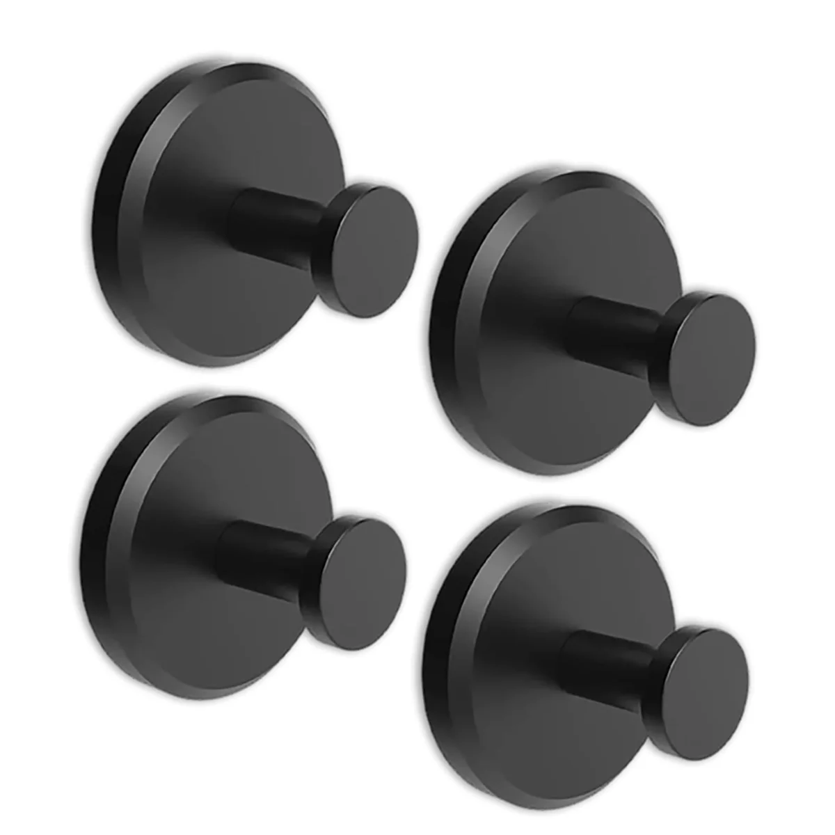 4PCS No-Drill Hooks Shower Hooks Bathroom Glass Door Wall 304 Clothes Hook Hook Bathroom Towel Clothes,Black