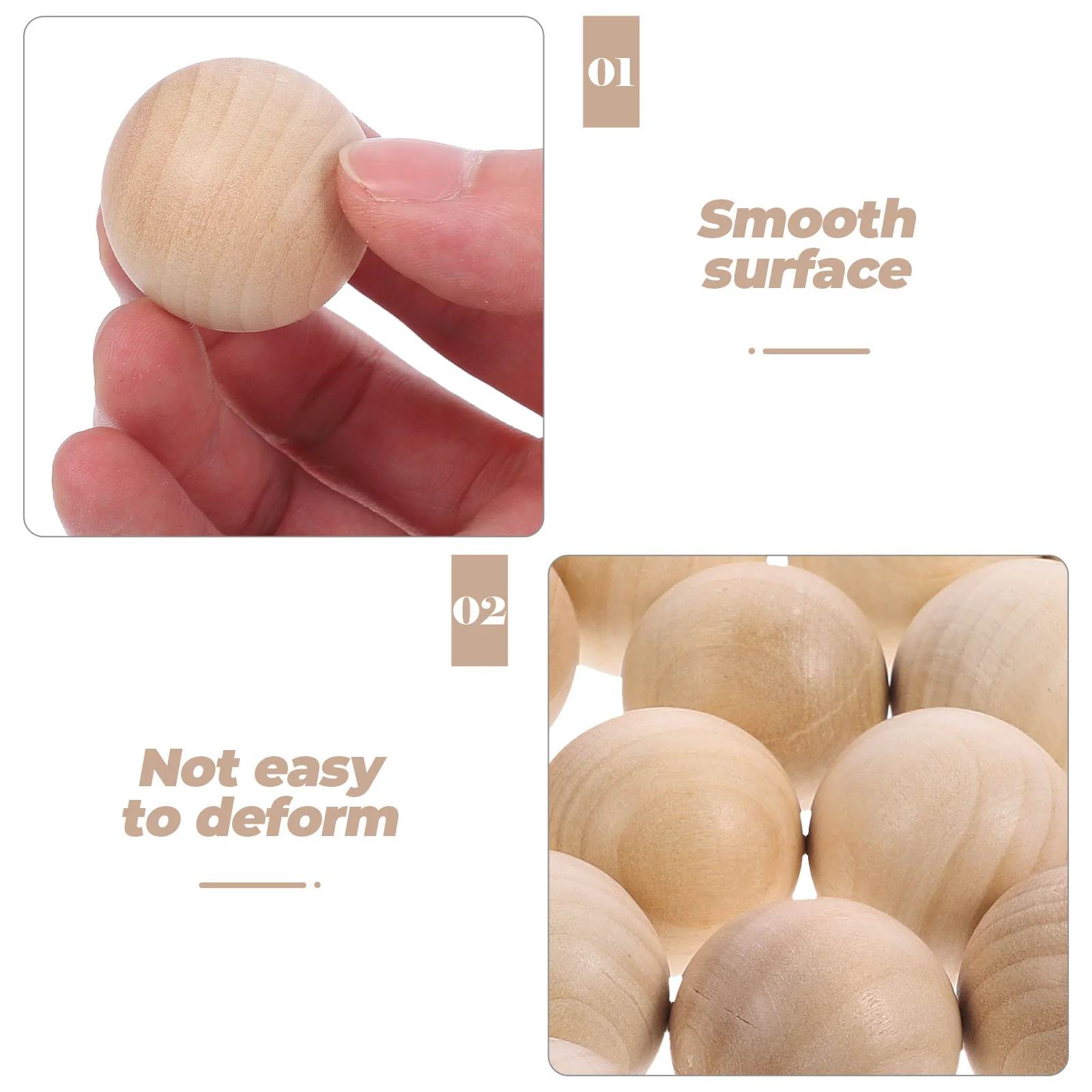 

30Pcs Solid Lotus Wood Round Beads 30Mm Diameter Smooth Surface Simple Wooden Balls for DIY Jewelry Decoration