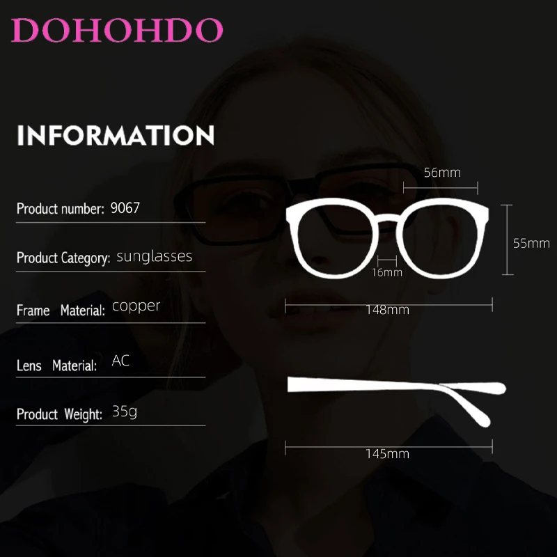 DOHOHDO Metal Square Thin Frame Retro Sunglasses Women Men Fashion Sun Glasses Female Eyeglasses Shades Солнечные Очки Женский