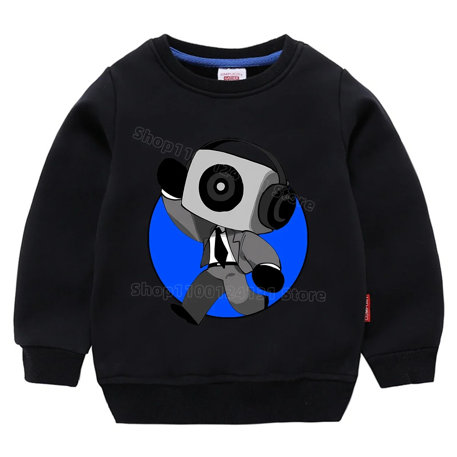 TV Man From Skibidi Toilet Jumpers for Children Anime Cotton Sweatshirt Thin Tops Clothing for Boys Girls Trendy Baby Clothes