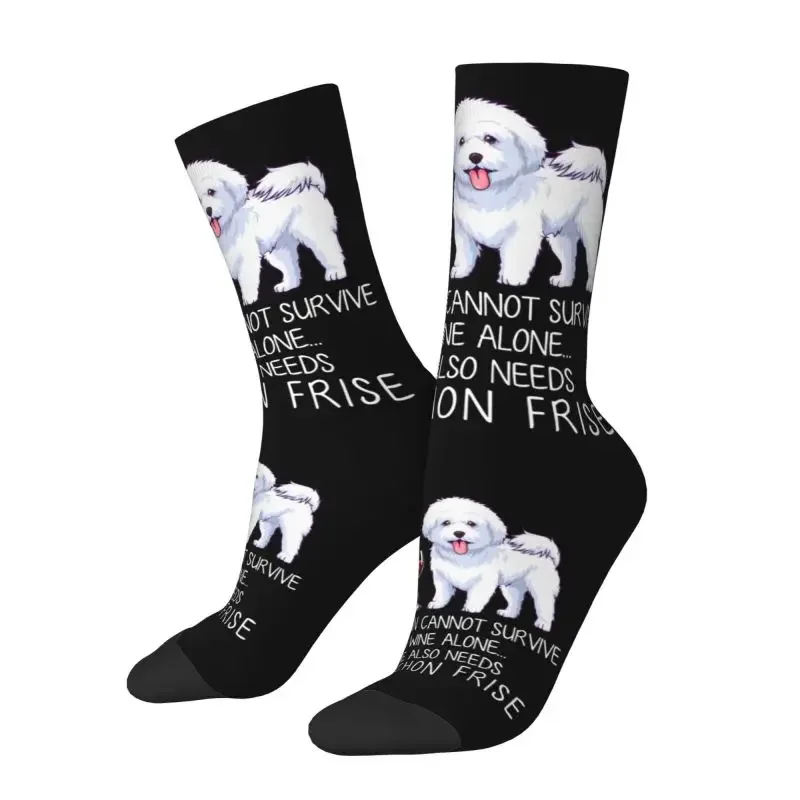 

Funny Wine And Bichon Frise Dog Crazy Socks for Men Women Male Breathable Hip Hop Fashion Crew Socks