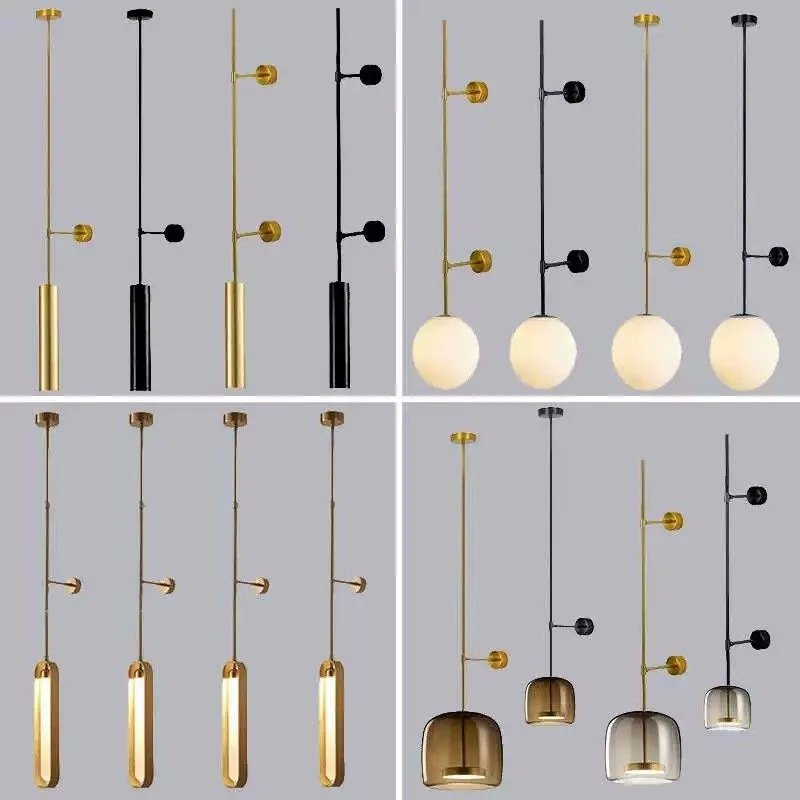 Nordic simple modern long pole wall lamp corridor aisle light luxury designer living room background wall hotel bedside lamp