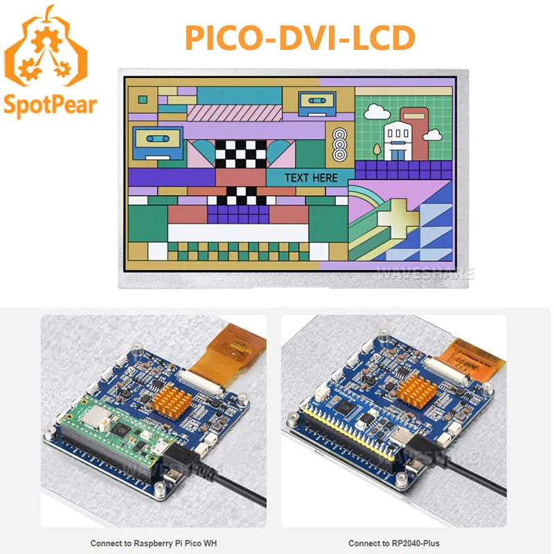 Raspberry Pi Pico 7inch DVI LCD Module10.1inch Display Module Screen Resolution IPS 1024×600 Pixel