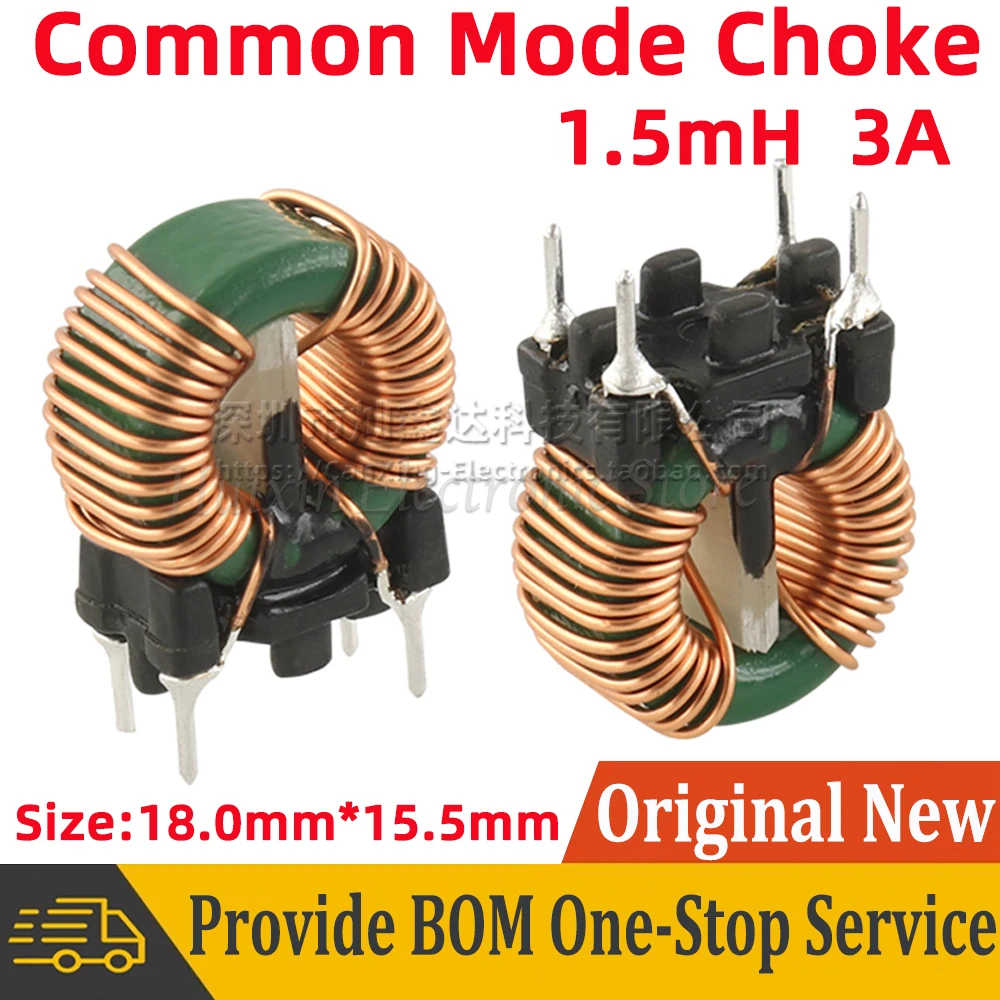 

10pcs T14*9*5 Vertical Toroid Magnetic Ring Common Mode Inductor Wire Wind Wound Coil 1.5mH 3A Switching Power Supply Filter