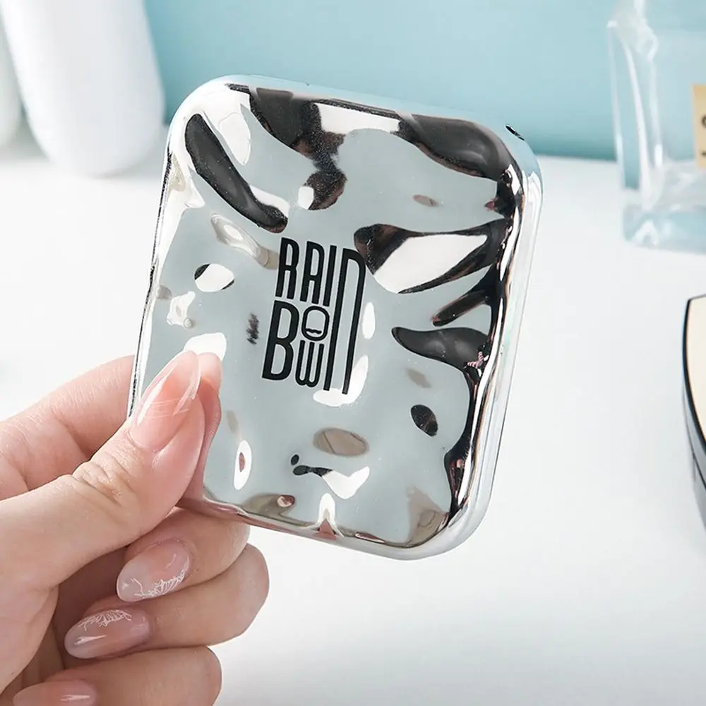 Gift Double Sided LED Makeup Mirror Plating Dimmable Travel Cosmetic Mirrors Mini Hand-held Pocket Mirror with Light Dormitory