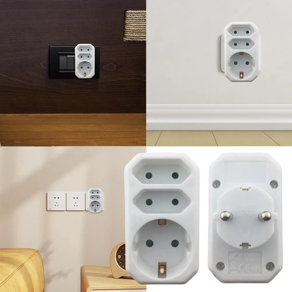 Triple Socket Adapters - Robust Schuko Triple Plug Power Splitter for Home Office Workshop