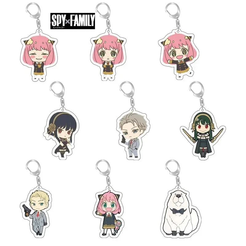 SPY X FAMILY Acrylic Keychain Anime Figure Twilight Loid Forger Anya Forger Bond Pendant Keyring Two Sided Jewelry Kids Gift Toy