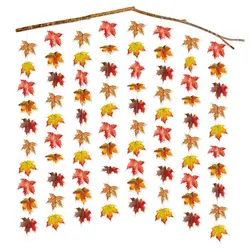 8pcs Autumn Maple Leaves Hanging Decoration Cartoon Funny Fall Maple Leaves Garlands DIY Paper Ceiling Background Pendant