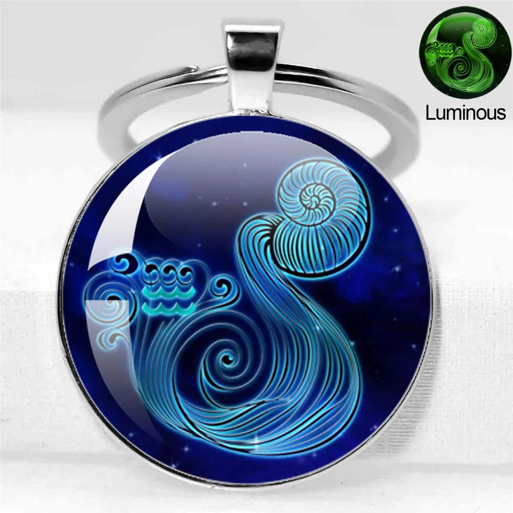 اليدوية زودياك المفاتيح 12 الأبراج قلادة كيرينغ العقرب القوس الجدي الدلو هدية عيد ميلاد النساء ﻿