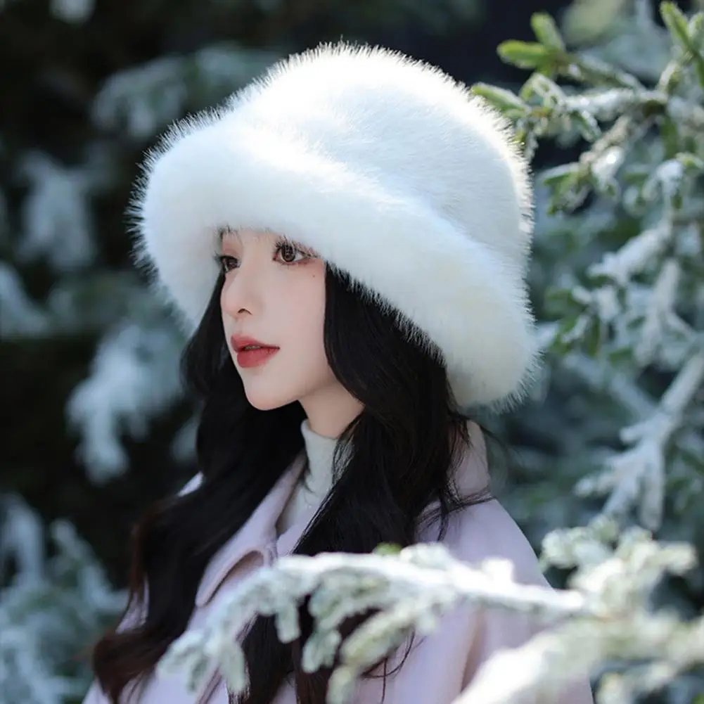 Wärmedämmmütze, einfarbige Mütze, gemütliche Wintermütze mit Kunstfell gefütterte Wintermütze für winddichtes Wandern, Reisen, faltbar für Wärme