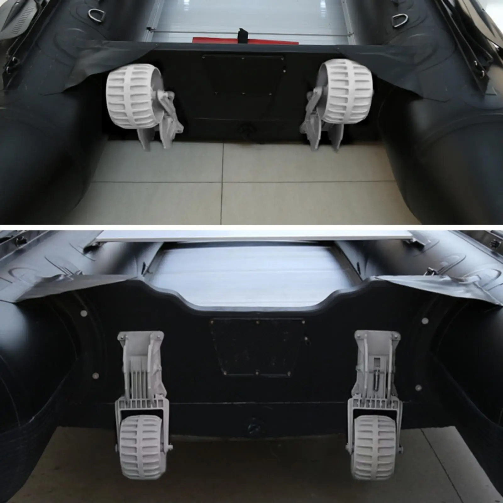Tug Wheel Assembly Foldable Boat Wheel with Retractable Bracket Ribbed for