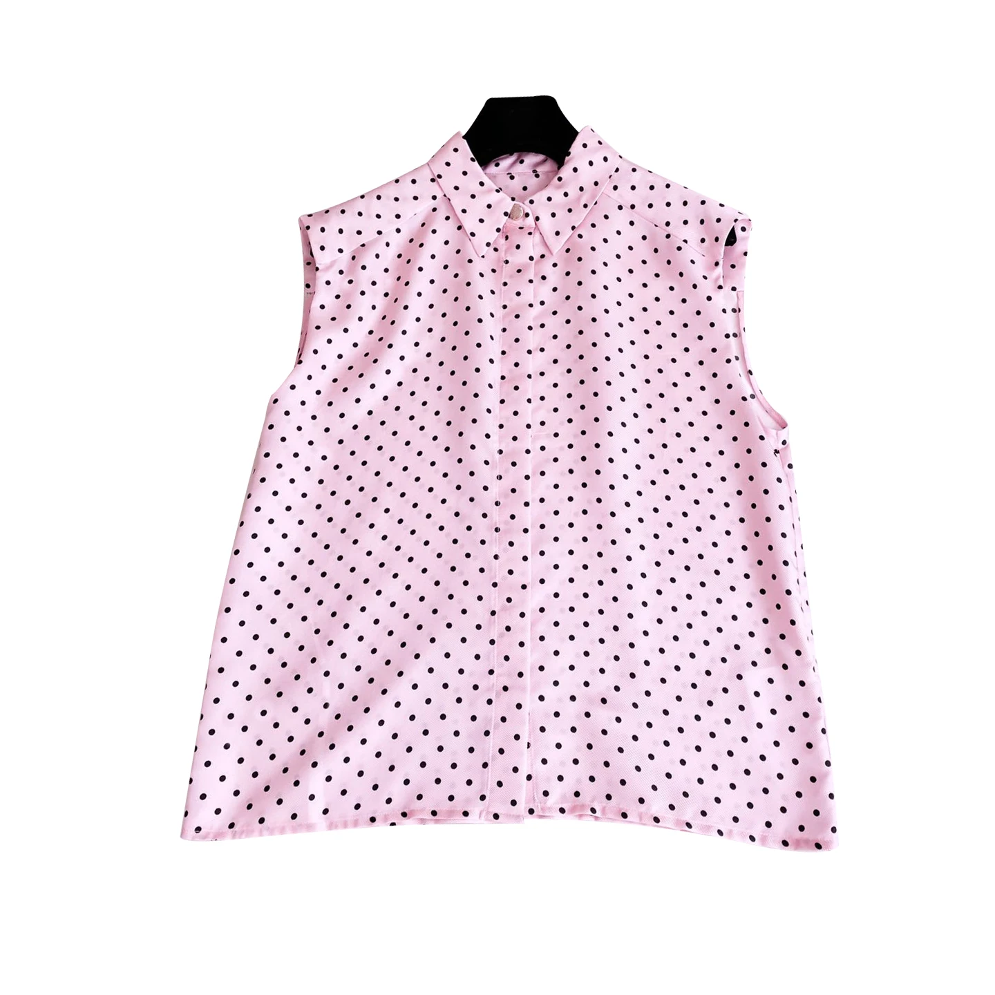 NIGO Women's Summer Dot Logo Printing Lapel Pink Silk Sleeveless Shirt Casual High Waist Long Half Skirt Ngvp #nigo8288