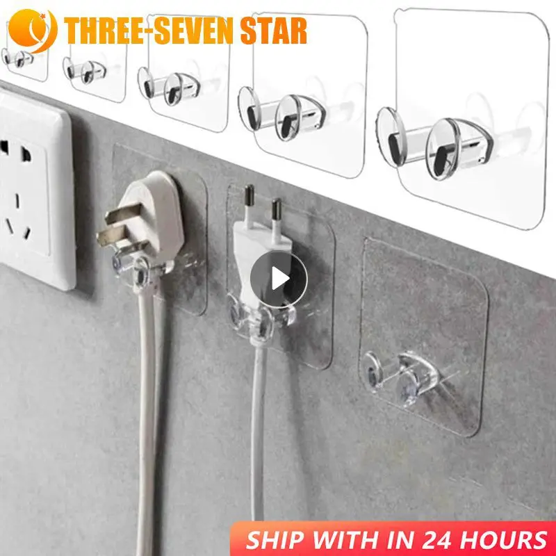 

Transparent Strong Wall Plug Hook Wall Hooks Self-adhesive Door Hanger Hook Wall Mounted Heavy Duty Hook For Kitchen Bathroom