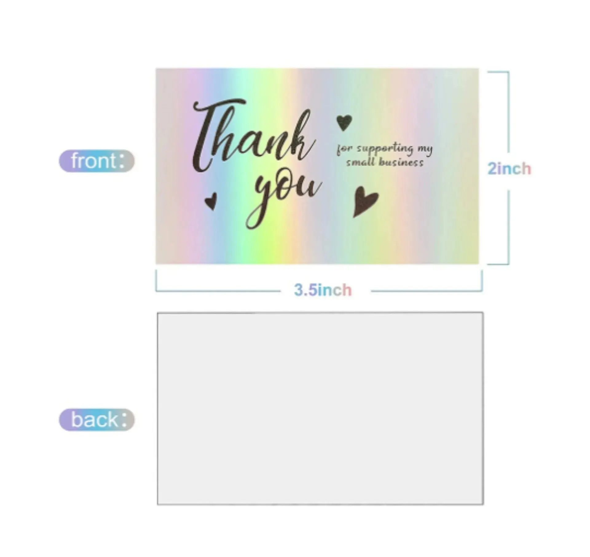 50pcs Thank You Card For Supporting Business Package Decoration \