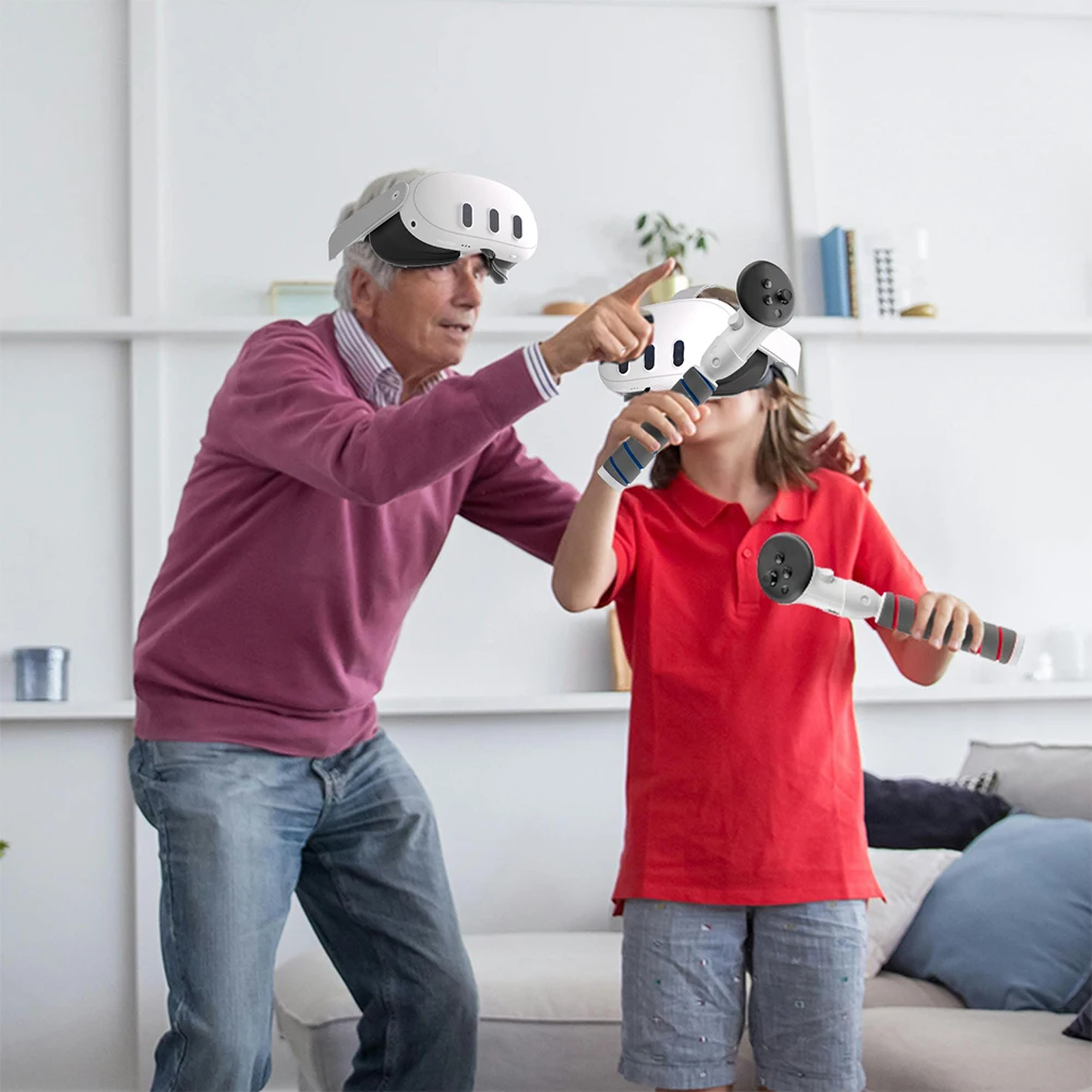 VR Handle สิ่งที่แนบมาอุปกรณ์เสริมเพิ่มประสบการณ์เกม VR Dual Handles Extension Grips สําหรับ Meta Quest 3S/Quest 3 Controller