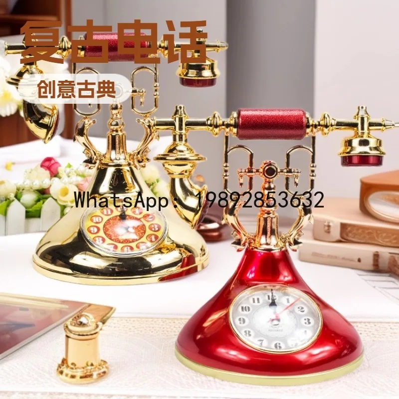 Small alarm  retro table telephone alarm  clock classic electroplating export small alarm clock
