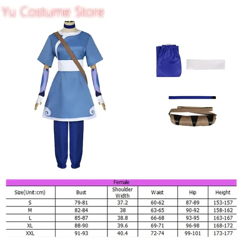 كاتارا الصورة الرمزية تأثيري حلي موحدة أعلى السراويل معصمه آخر Airbender الخيال ملابس هالوين كرنفال حفلة البدلة 5 ؛ c ، 8