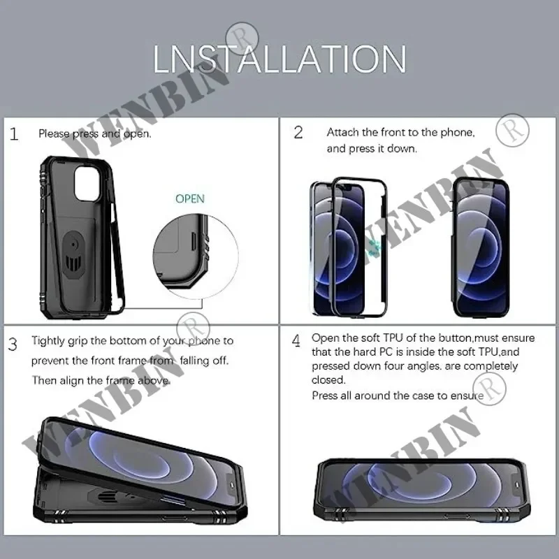 Case For Samsung S24 Ultra S23 Ultra Plus A15 A14 A54 A34 Heavy Duty with Camera 360 Degree Rotate Kickstand Shockproof Cover