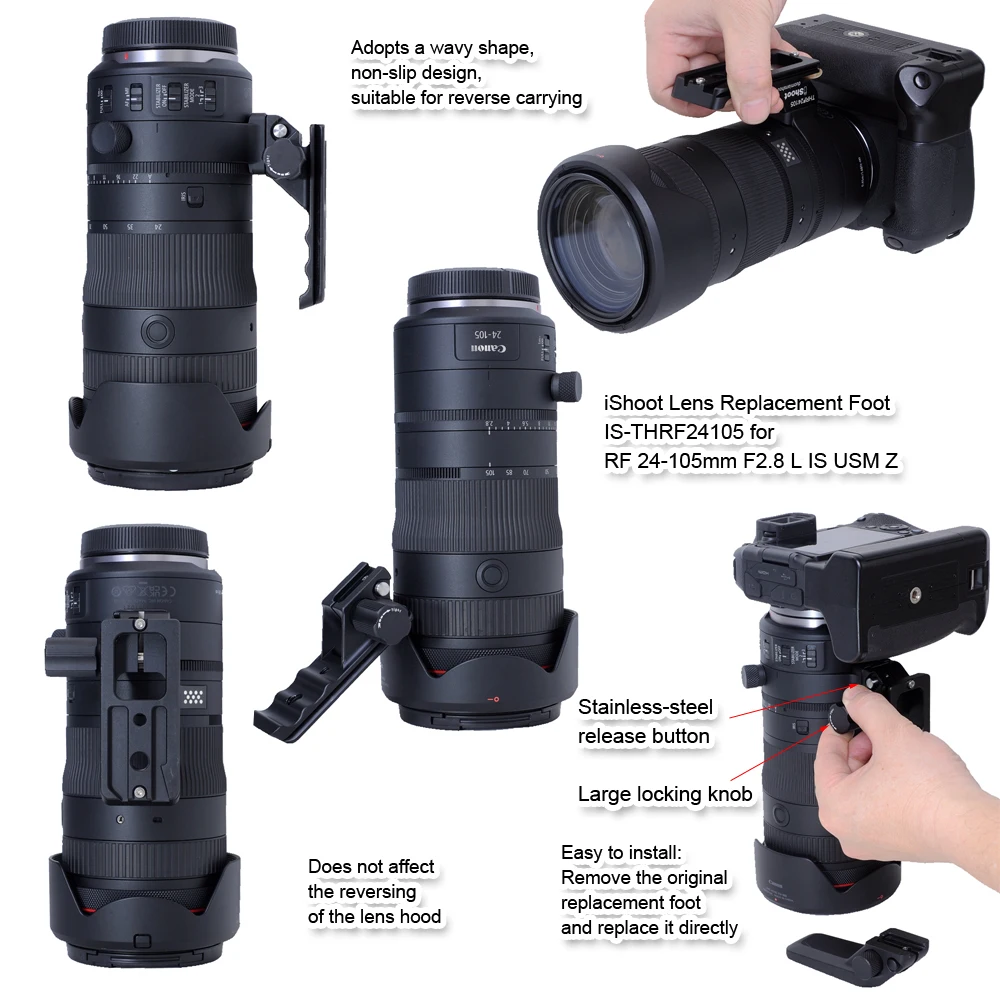 iShoot Tripod Mount Ring Base Lens Collar Stand Replacement Foot for Canon RF 24-105mm F2.8 L IS USM Z