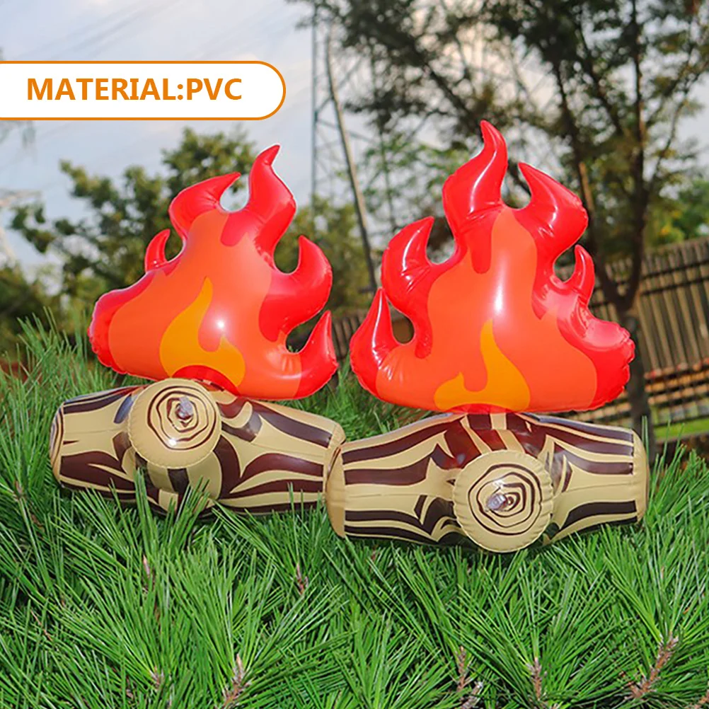 Inflatable Flame Model Yard Decoration Props Pvc Bonfire Camping Party Garden Campfire Fake Air Blower Decorations Baby