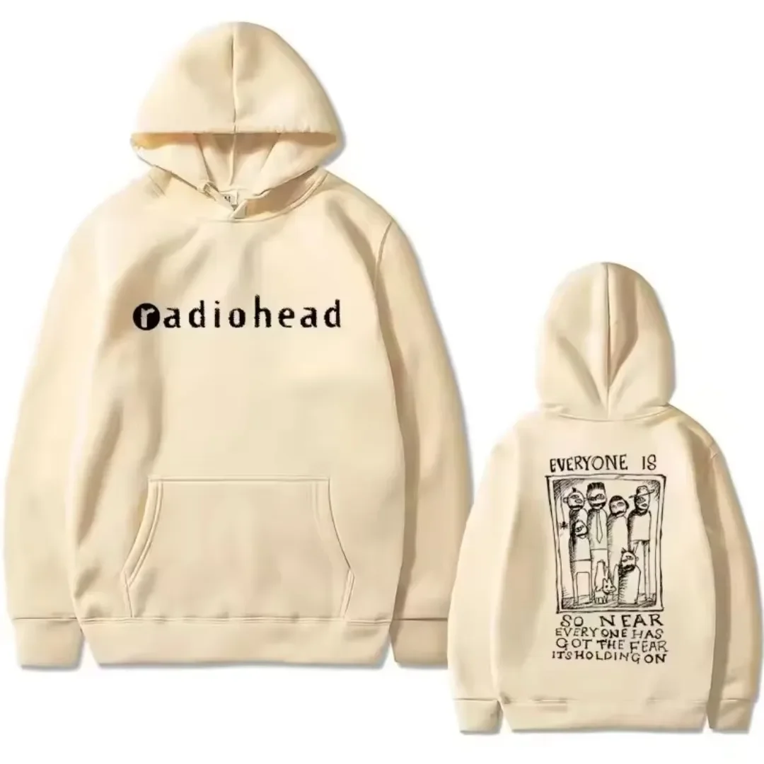 Unisex-Hoodie mit Radiohead-Rockband-Print, lässiger Sweatshirt, Retro-Herren-Pullover im Gothic-Streetwear-Stil für Herbst und Winter. – Detail 8
