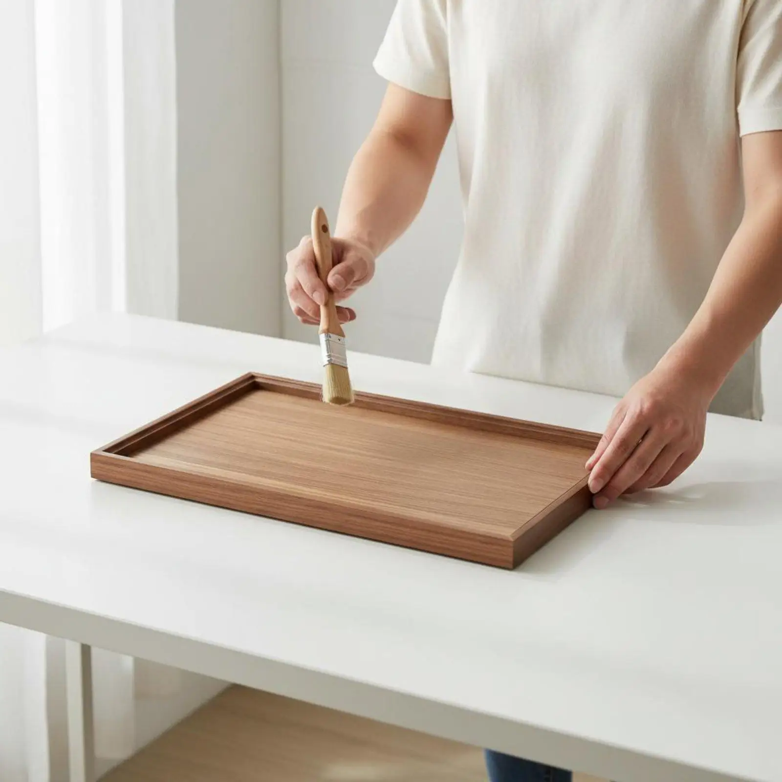 Solid Wood Model Base Stand for DIY Sand Table Display Tray for Miniature Scene Building and Collector Showcase