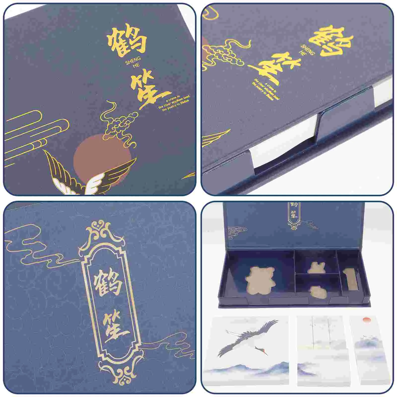 Planner สติกเกอร์กาวหมายเหตุสไตล์จีนปฏิทิน Notepad แบบพกพารูปแบบเครนกระดาษ Memo Pads