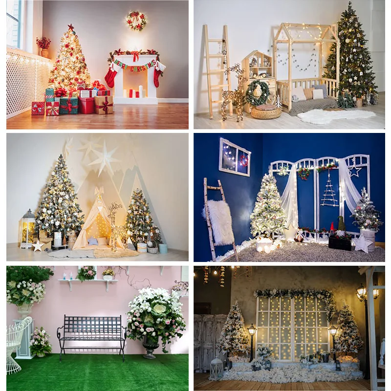 

Christmas Theme Photography Background Christmas tree Children Portrait Backdrops For Photo Studio Props 22915 SDJ-01