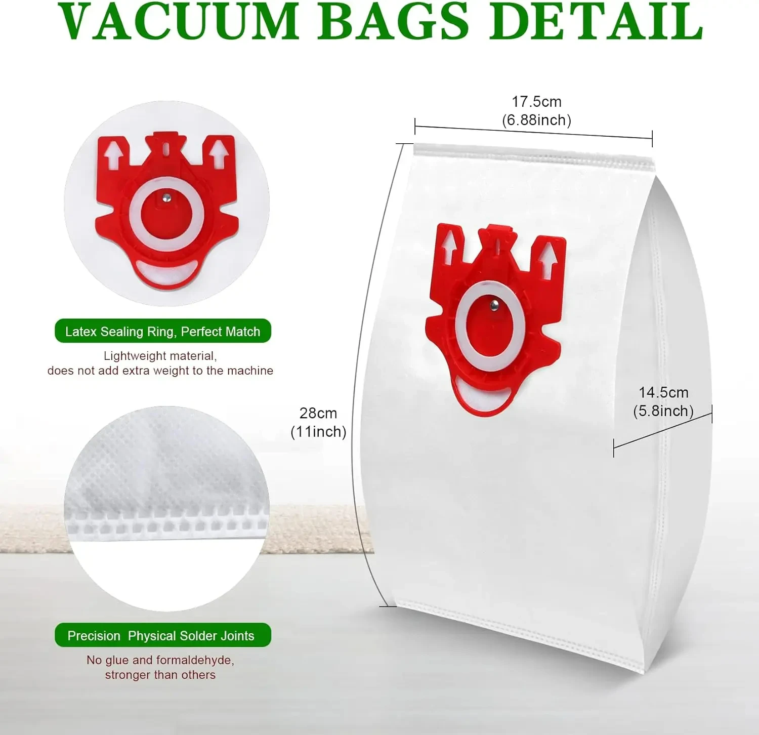 Compatible con Aspiradora Miele GN Complete C3 / Complete C2 / Classic C1 / S400 / S600 / S800 Accesorios de Bolsa de Polvo Piezas