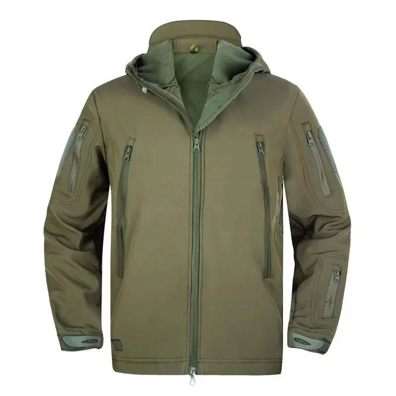 Imagem -04 - Outdoor Tactical Softshell Hunting Jacket para Homens Camuflagem Militar Windbreaker Cabolsa de lã Impermeável Roupas de Acampamento do Exército Jaqueta de Caminhadas