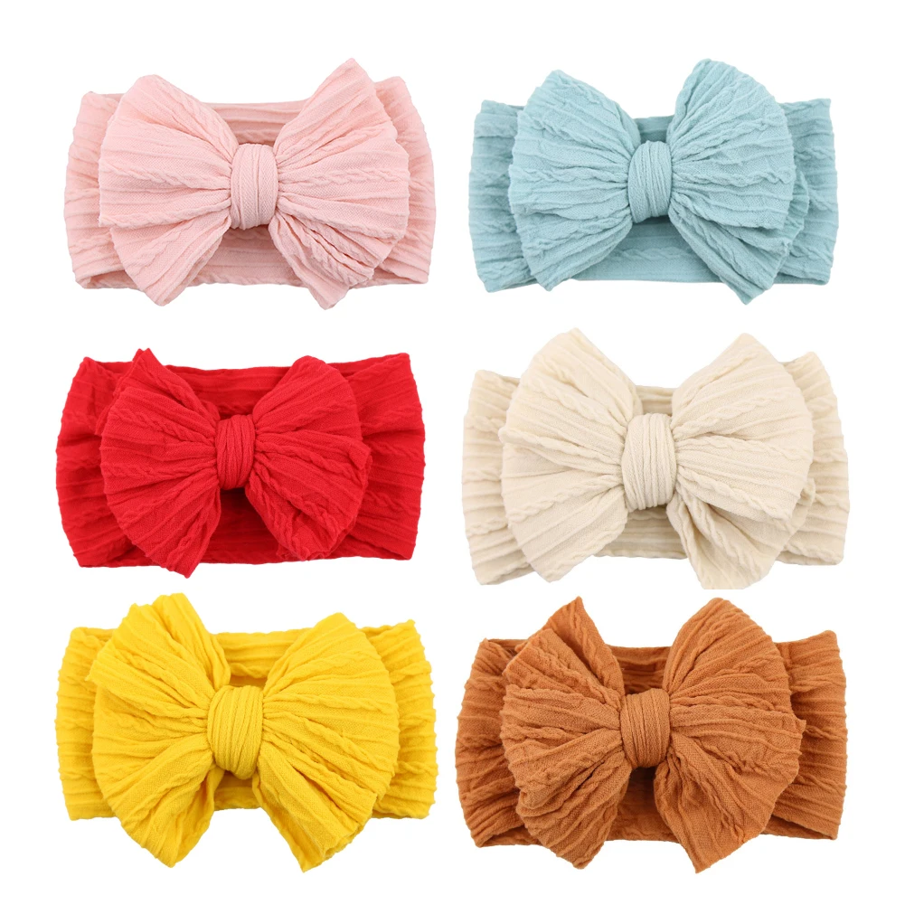 20 Colors Knit Baby Bow Headbands Solid Bowknot Headband For Baby Girls Turban Elastic Hairband Kids Headwear Hair Accessories