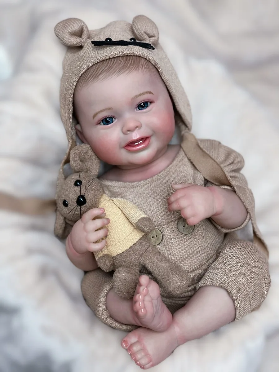 18 Zoll wieder geborener Junge handgemachte Soft Touch bebe Neugeborene Baby puppe für Kinder Geburtstags geschenke