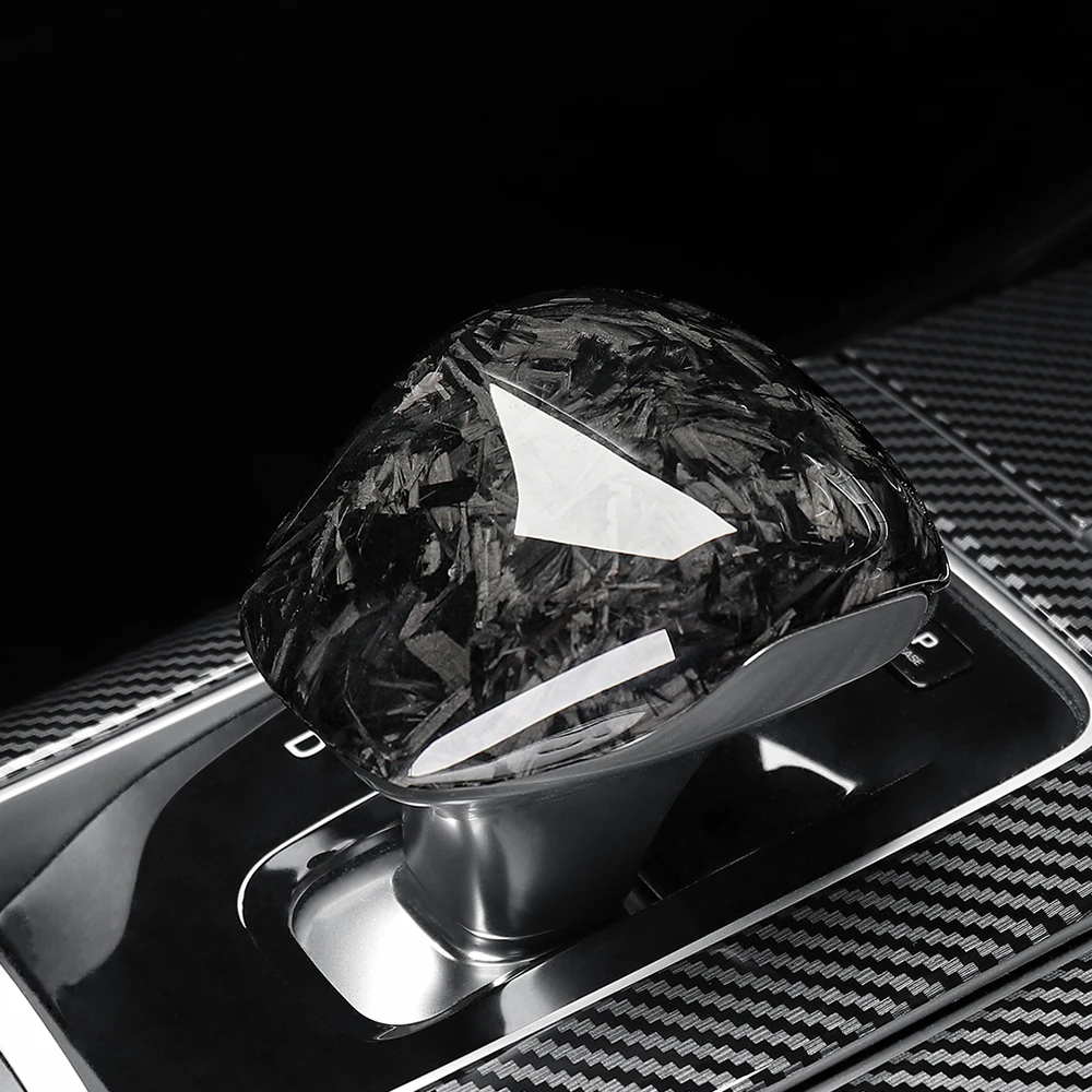 1PCS Automobiles Exterior Accessory Console Gear Lever Head Frame Covers Real Carbon Fiber For Kia Stinger 2018 -2023 LHD RHD