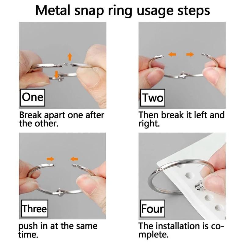 2 Inch 50 Pack Loose Leaf Binder Rings Binder Rings Keychain Key Rings, Metal Rings