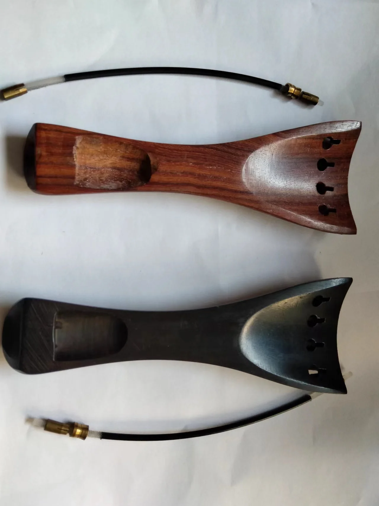 1 peça de cauda VIOLA com 1 peça de cauda de nylon em jacarandá ou ébano para 15 a 16 polegadas