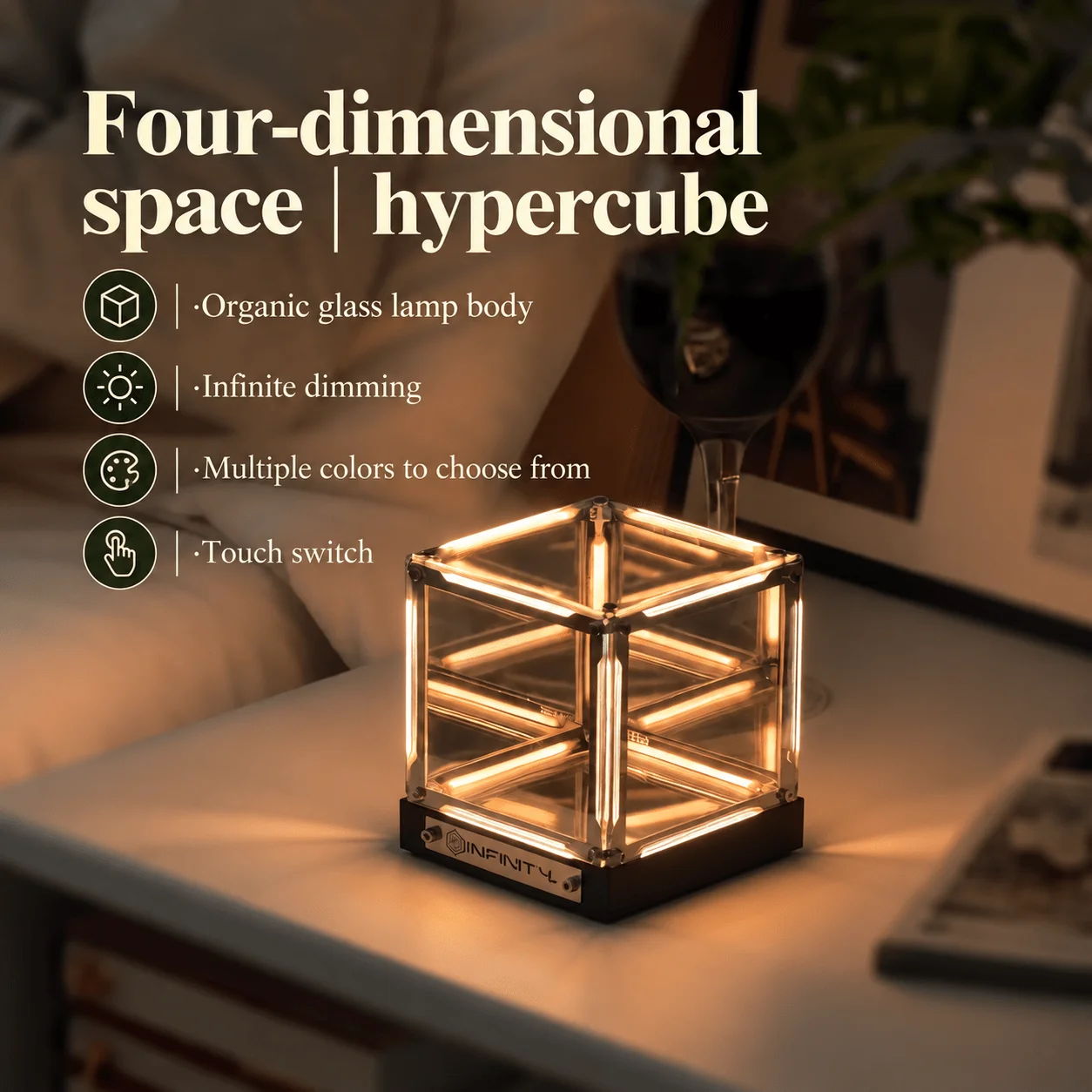 Persun Hypercube LED Table Lamp Multi-layer Mirror Infinity Projection Abyss Box Premium Acrylic Geek Room Decor Ornaments