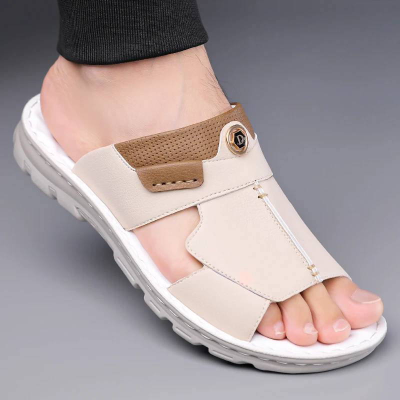 Herrenmode, Farbblock-Design, atmungsaktive, lässige Sandalen, rutschfest, verschleißfest, für den Strand, zum Hineinschlüpfen, mit weicher Sohle, DH8917